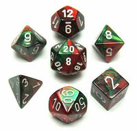 Dice 7ct Gemini Green Red