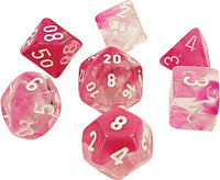 Lab Dice 4 Heavy: Poly Clear-Pink/White Luminary