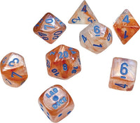 Lab Dice 5 Borealis: Poly Rose Gold / Light Blue Luminary