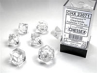 Dice 7ct Trans Clear/White