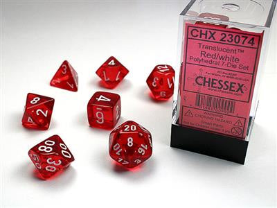 Dice 7ct Trans Red/White