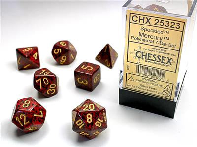 Dice 7ct Speckled Mercury