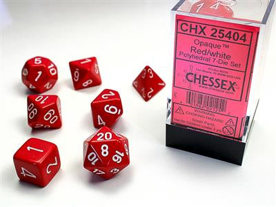 Dice 7ct Opaque Red/White