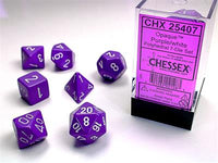 Dice 7ct Opaque Purple/White