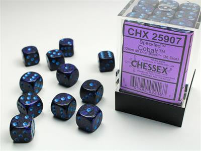 D6 12mm Speckled Cobalt