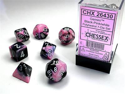 Dice 7ct Gemini Black Pink White