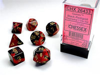 Dice 7ct Gemini Black-Red/Gold