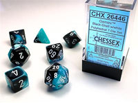 Dice 7ct Gemini Black Shell White