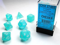 Dice 7ct Frosted Teal/White