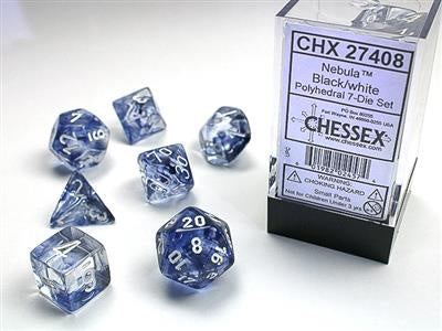 Dice 7ct Nebula Black/White