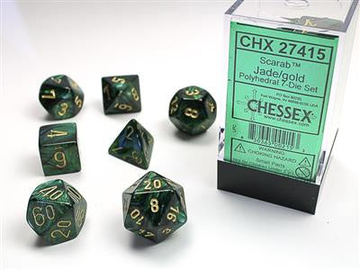 Dice 7ct Scarab Jade/Gold