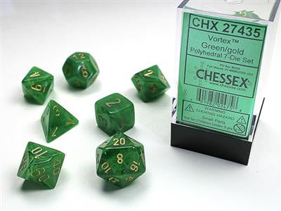 Dice 7ct Vortex Green/Gold