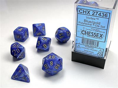 Dice 7ct Vortex Blue/Gold