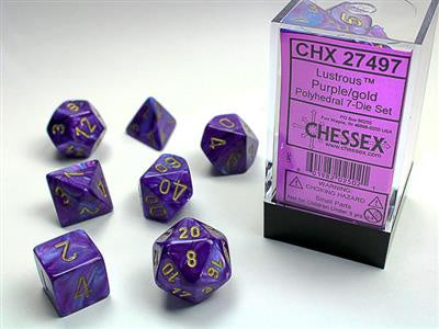 Dice 7ct Lustrous Purple/Gold