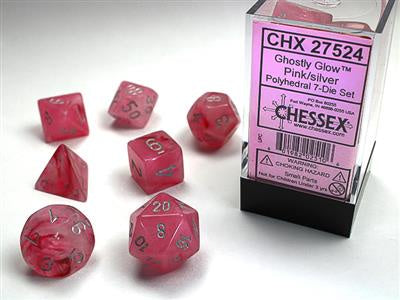 Dice 7ct Ghostly Glow Pink/Silver