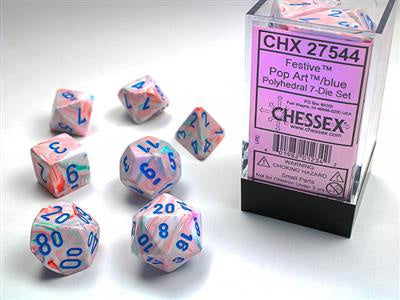 Dice 7ct Festive Pop-Art/Blue